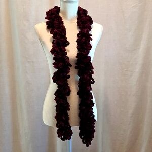 Fun Boa, Scarf approx 60" long, dark purple, fuzzy material, no brand, GUC